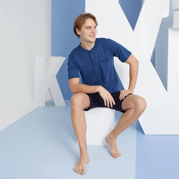 Kly 2010 Erkek Midi Yaka Şortlu Takım - Resim 4