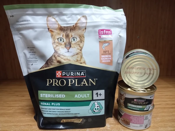 KISIRLAŞTIRILMIŞ SOMONLU KEDİ MAMA 400 GRAM X 5 ADET+2 ADET KISIR KEDİ KONSERVE SOMON&TON BALIKLI ürün görseli 1