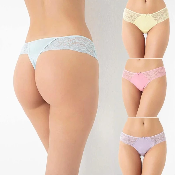 Confeo 804-502 Kadın Dantelli 4'lü Tanga Külot - Resim 2