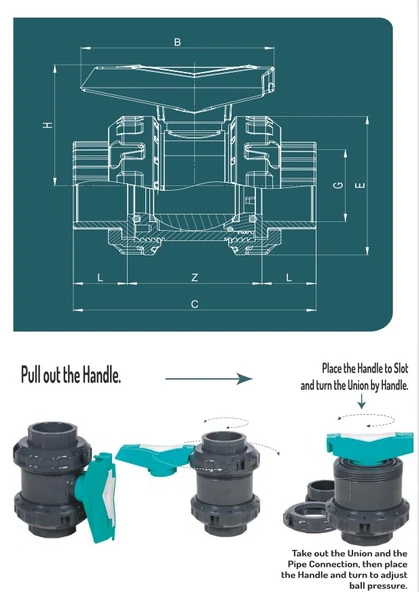 Gemaş Havuz Pvc Küresel Su Vanası d.75 mm-Yapıştırmalı-Pool Valve-ToptancıyızBiz - Resim 7