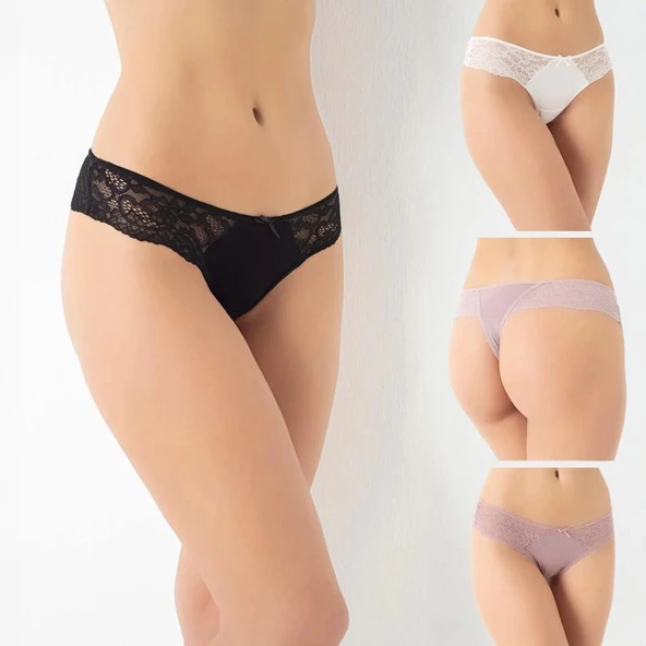 Confeo 804-502 Kadın Dantelli 4'lü Tanga Külot ürün görseli 1