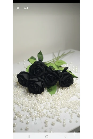 10 adet siyah gül ev vazo dekor sevgililer günü - Resim 2