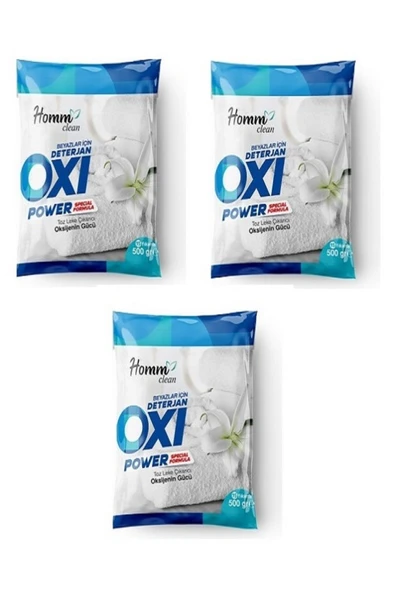 HOMM CLEAN Homm Bitkisel CLEAN OXI Power Beyazlar İÇİN 500 gr Leke Çıkarıcı 3 ADET - Resim 7
