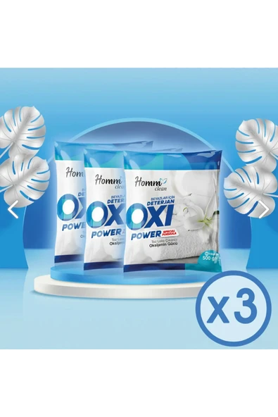 HOMM CLEAN Homm Bitkisel CLEAN OXI Power Beyazlar İÇİN 500 gr Leke Çıkarıcı 3 ADET - Resim 2