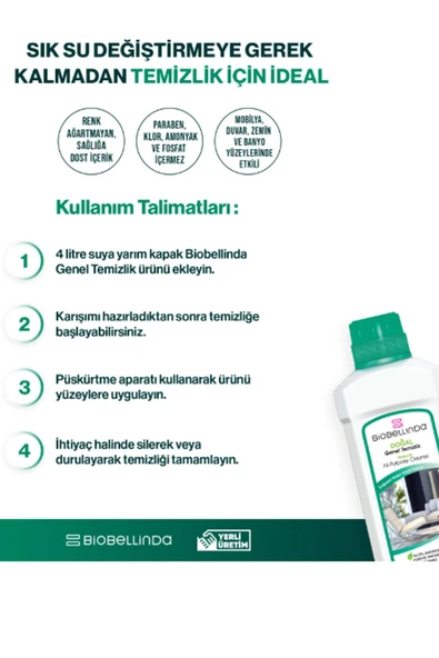 Biobellinda Genel Temizlik 750 Ml | Doğal Yüzey Temizleyici - Resim 4