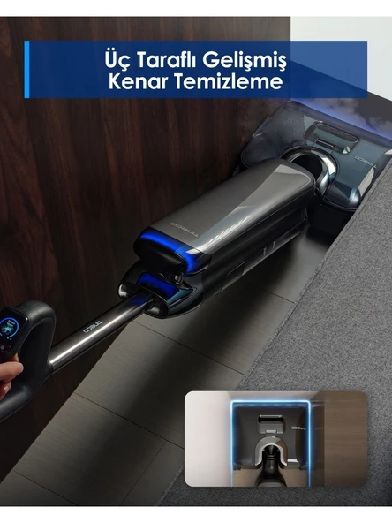 Tineco Floor One S9 Artist Steam Kablosuz Buharlı Akıllı Islak Kuru Süpürge, Zemin Temizleyici Paspas, 140°C Yüksek Isılı Hypersteam Buhar Teknolojisi, 22KPA Güçlü Emiş - Resim 4