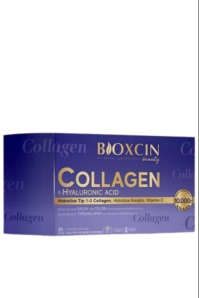 Bioxcin Beauty Collagen Toz 30 Saşe X 10.000 Mg Tip 1 - Tip 3 Hidrolize Kolajen - Keratin - Resim 7