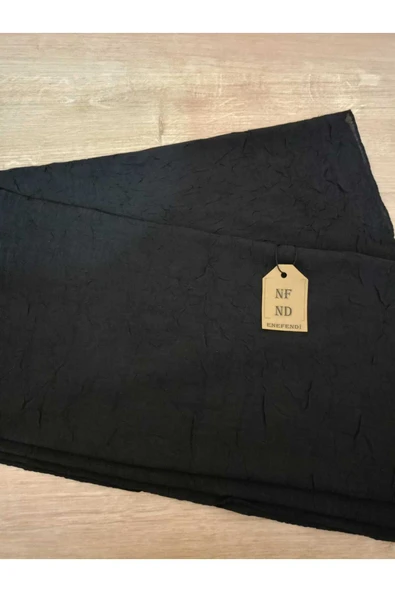 Kadın Bambu Kraş Şal Tesettür Hafif Hijab İnce Ütü Gerektirmez Siyah Şal - Resim 4