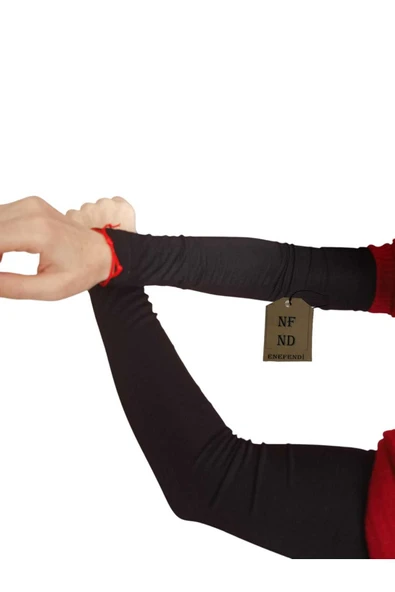 Kolluk Siyah 1 Çift Penye Kumaş Kaliteli Esnek Namaz Kolluğu Tesettür - Resim 4