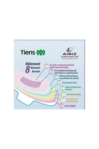 TİENS Airiz Hijyenik Kadın Pedi 3 Paket 10'lu Gündüz - Resim 3