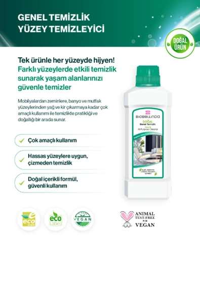 Biobellinda Genel Temizlik 750 Ml | Doğal Yüzey Temizleyici - Resim 3