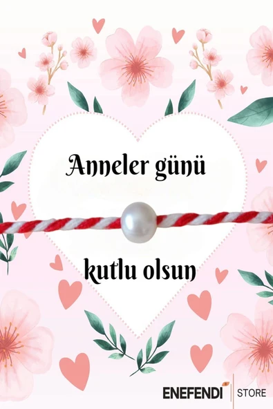 Anneler Günü Hediye Bileklik Kartlı Incili Marteniçka Bileklik ürün görseli 1