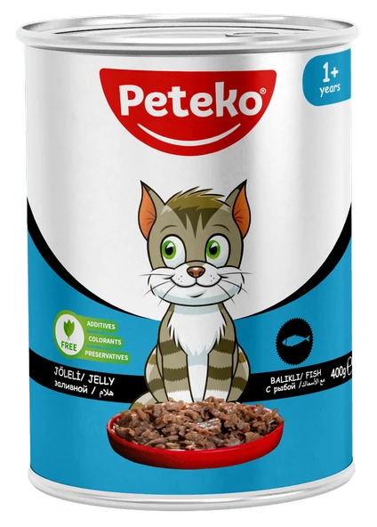 PETEKO 12 ADET JÖLELİ PARÇA ETLİ YETİŞKİN KEDİ YAŞ MAMASI BALIKLI ürün görseli 1