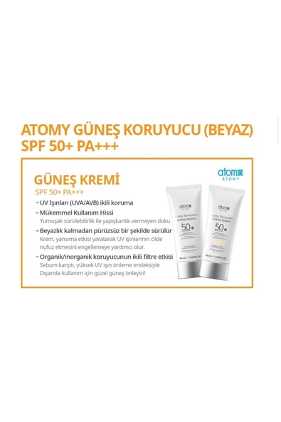 ATOMY SUNSCREEN RENKLİ GÜNEŞ KORUYUCU SPF50+ PA+++ (BEJ) 60ML(14-02-2026) - Resim 2