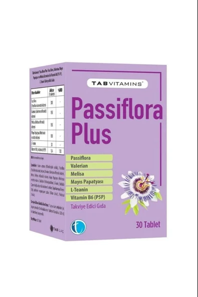 Tabvitamins Passiflora Plus 30 Tablet ürün görseli