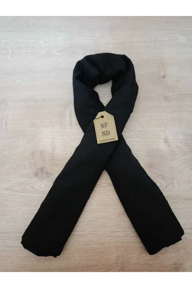 Kadın Bambu Kraş Şal Tesettür Hafif Hijab İnce Ütü Gerektirmez Siyah Şal - Resim 2