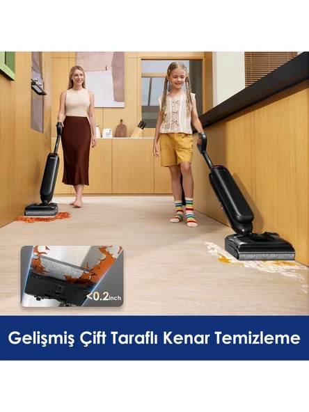 Tineco Floor One S9 Artist Neo Kablosuz Akıllı Islak Kuru Süpürge, Zemin Temizleyici Paspas, 22KPA Güçlü Emiş, iloop Akıllı Emiş, Hyperstretch 180° Yatırılabilir Tasarım - Resim 4