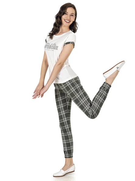 Dowry 08002 Kadın Yazlık Kısakol Pijama Takım - Resim 2