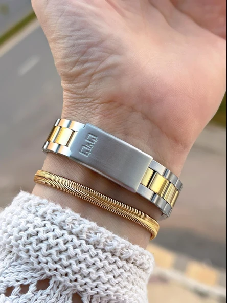 Q&Q Çelik Kordon 2 Yıl Garantili 3 Atm Suya Dayanıklı Kol Saati+Bileklik Hediyeli QQ.1002.A2 - Resim 3