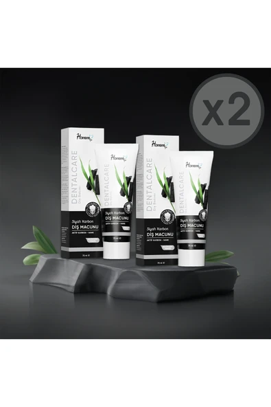HOMM BİTKİSEL HOMM BİTKİSEL SİYAH KARBON DİŞ MACUNU 2 ADET ürün görseli 1