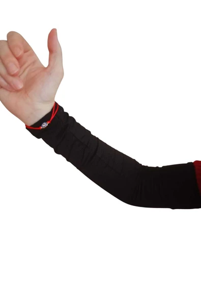 Kolluk Siyah 1 Çift Penye Kumaş Kaliteli Esnek Namaz Kolluğu Tesettür - Resim 5