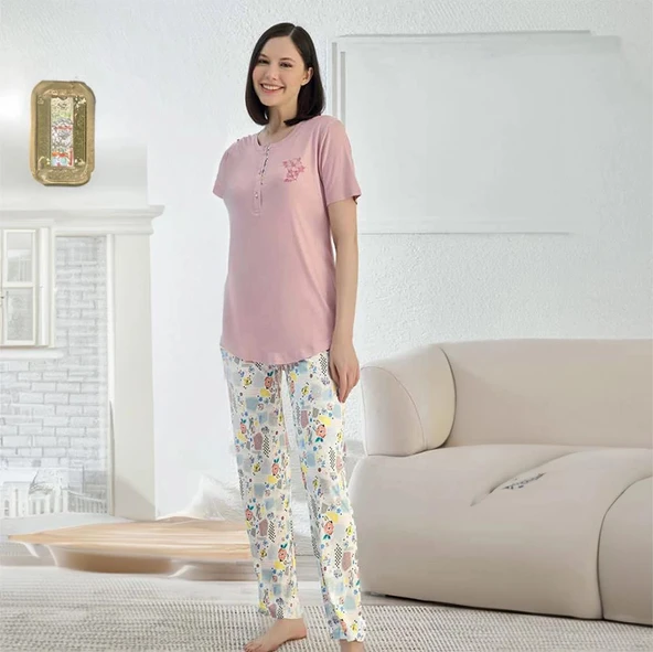 Rozalinda 2712 Kadın Yazlık Pijama Takım - Resim 2