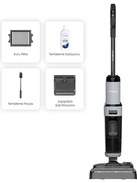 Tineco Floor One I5 Stretch Plus Kablosuz Islak Kuru Süpürge, Zemin Temizleyici Paspas, 20KPA Güçlü Emiş, Hyperstretch 180° Yatırılabilir Tasarım, Anti-Tangle Saç Dolaşma Önleyici - Resim 8