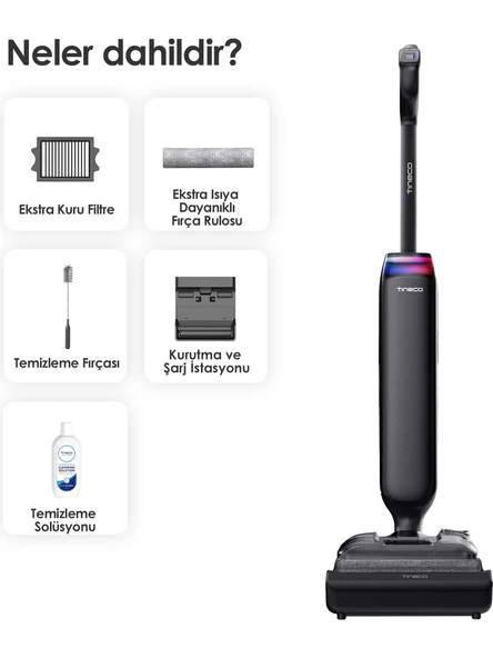 Tineco Floor One S9 Artist Neo Kablosuz Akıllı Islak Kuru Süpürge, Zemin Temizleyici Paspas, 22KPA Güçlü Emiş, iloop Akıllı Emiş, Hyperstretch 180° Yatırılabilir Tasarım - Resim 8
