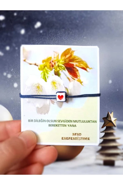 BİLEKLİK KALPLİ LACİVERT İPLİ MAKROME İPLİ  HEDİYELİK ŞANS ARKADAŞLIK BİLEKLİĞİ ürün görseli 1