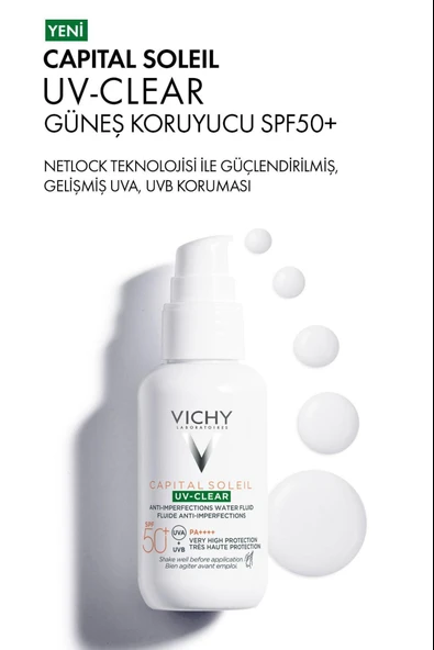 Vichy Capital Soleil Uv Clear Spf50 Yüz Güneş Kremi 40 ml - Karma Ve Yağlı Ciltler - Resim 8