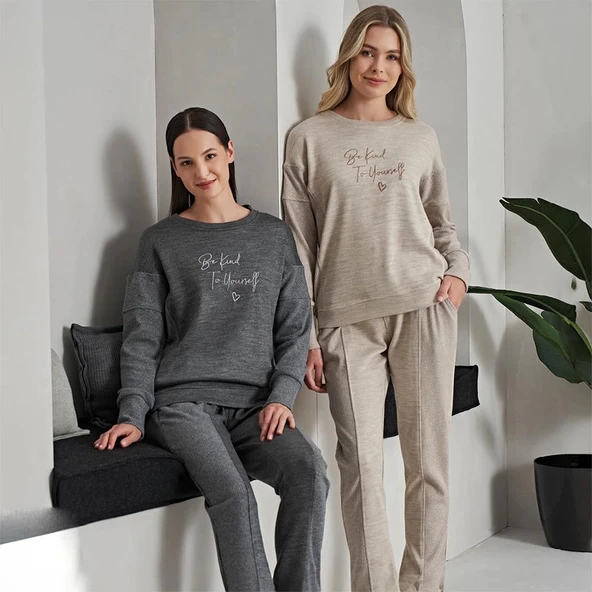 Poleren 8126 Kadın Kışlık Pijama Takım - Resim 5
