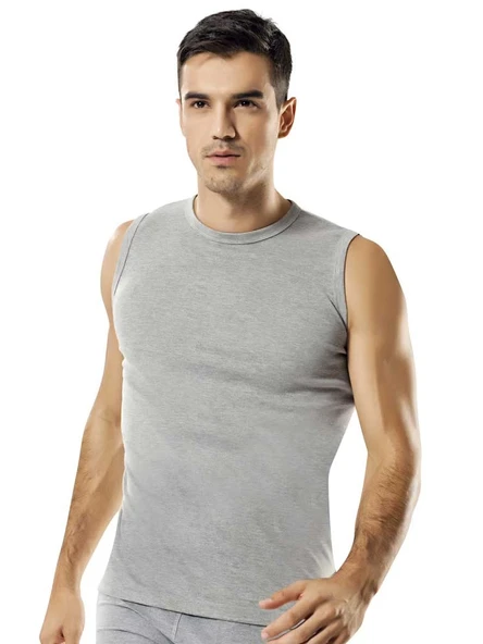 Namaldı 119 Ribana Erkek Kolsuz O-Yaka Body Atlet Gri ürün görseli 1