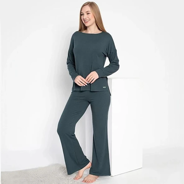 Confeo 840-638 Kadın Kışlık Uzunkol Pijama Takım - Resim 3