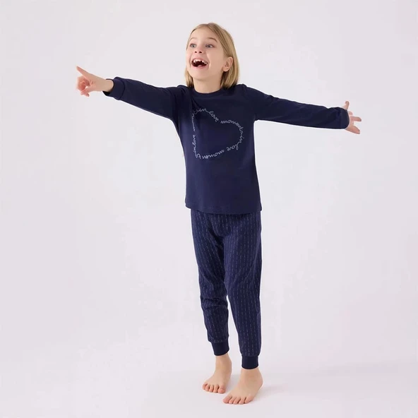 Arnetta AR3050G Kız Çocuk Garson Kışlık Pijama Takım - Resim 6