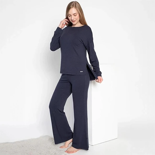 Confeo 840-638 Kadın Kışlık Uzunkol Pijama Takım - Resim 2