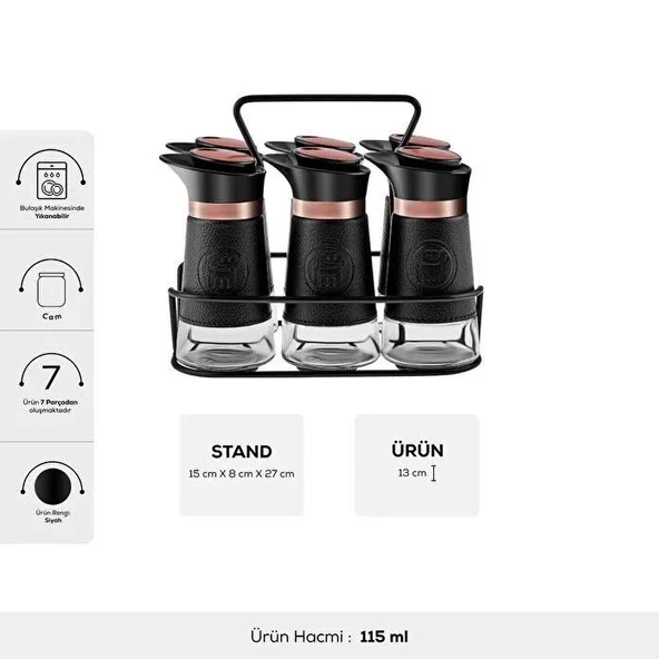 KARACA LATİN DERİ 6LI KARE BAHARAT TAKIMI - Resim 3