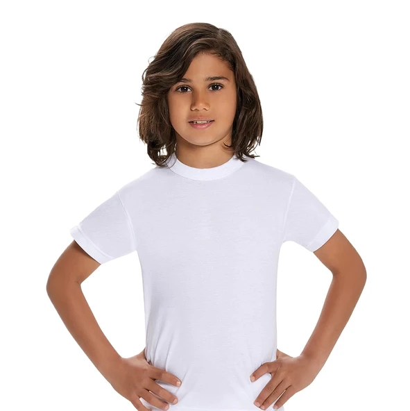 İlke 303 Erkek Çocuk Kısa Kol O-Yaka Garson Boy Atlet   (13-14 Yaş) ürün görseli 1