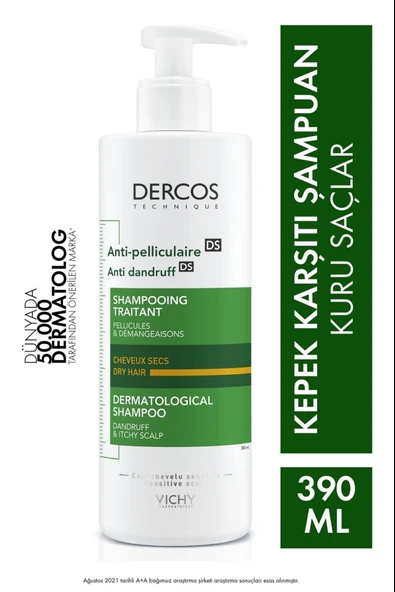 Vichy Dercos Anti-Dandruff Kepek Karşıtı Şampuan Kuru Saçlar 390 ml ürün görseli