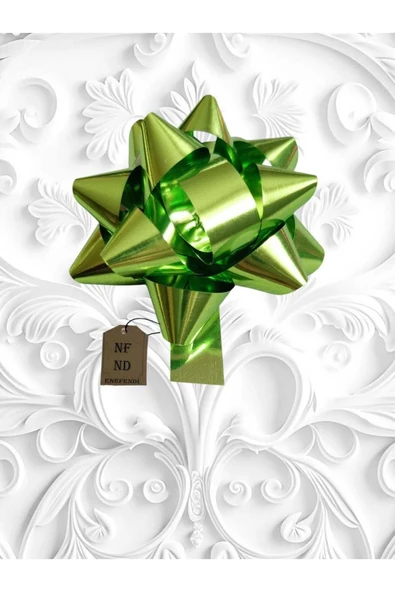 50 ADET 6cm PARLAK METALİK RENKTE KARIŞIK FİYONK YILDIZ SÜS HEDİYE PAKETİ SÜSÜ RAFYA YAPIŞKANLI - Resim 4