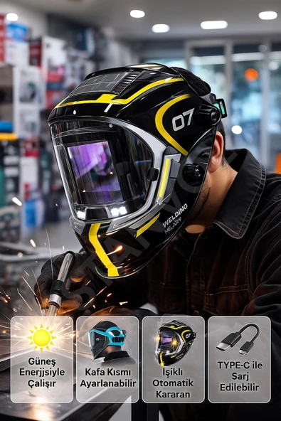 Profesyonel Kaynak Maskesi SON TEKNOLOJİ Full Özellikli Dayanıklı Yeni Nesil - Resim 2