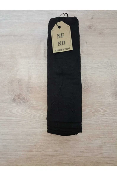 Kadın Bambu Kraş Şal Tesettür Hafif Hijab İnce Ütü Gerektirmez Siyah Şal - Resim 3