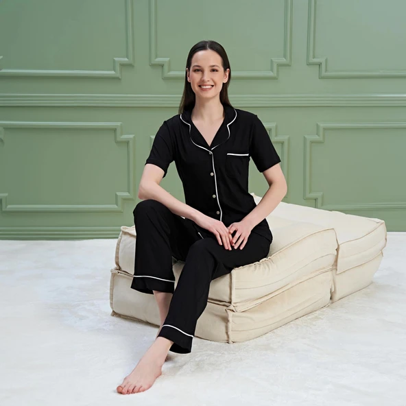 Over Sleep 1190 Kadın Kısa Kol Pijama Takım ürün görseli 1