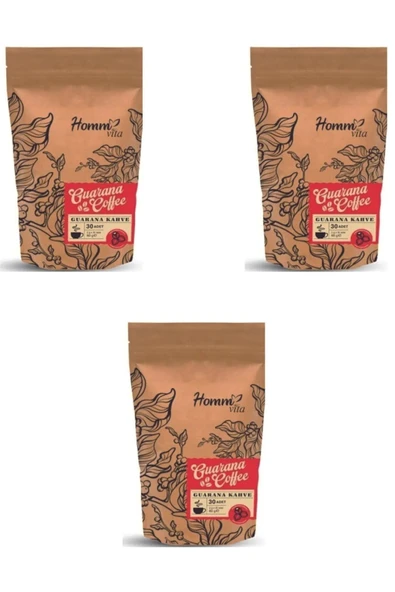 GÖK SPORTS HOMM VİTA Guarana Kahve 30 Adet 3lü Paket Detox Form Diyet Kahvesi - Resim 3