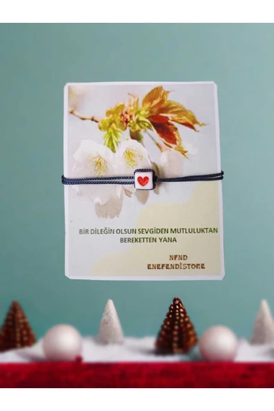 BİLEKLİK KALPLİ LACİVERT İPLİ MAKROME İPLİ  HEDİYELİK ŞANS ARKADAŞLIK BİLEKLİĞİ - Resim 2