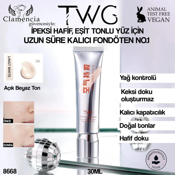 TWG Uzun Ömürlü Kalıcı Fondöten- Naturel Beyaz 30ml ürün görseli