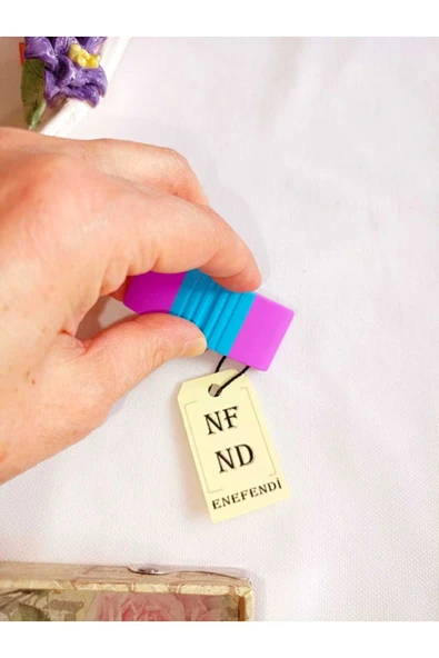 MOR SİLGİ RENKLİ DELİKLİ ELASTİK HEDİYE - Resim 3