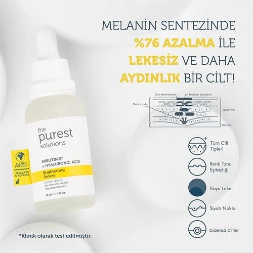 The Purest Solutions Aydınlatıcı Ve Leke Görünümü Azaltıcı Arbutin Cilt Bakım Serumu 30 ml - Resim 5