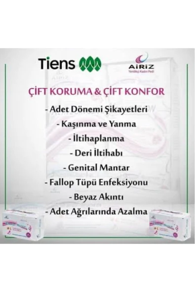 TİENS Airiz Hijyenik Kadın Pedi 4 Paket 10'lu Gündüz - Resim 3