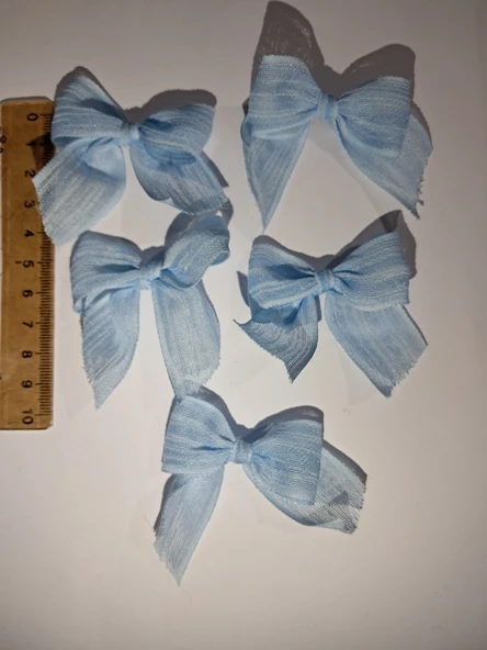 Pratikbox Keten Büyük Boy Fiyonk / 2,5 cm'lik / Hediyelik / Süsleme / Mavi Renk / 50 Adet - Resim 2