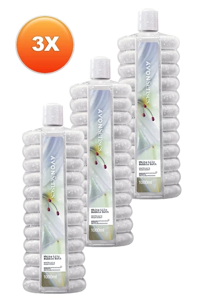 AVON Bubble Bath Beyaz Zambak Kokulu Banyo Köpüğü 1lt 3'lü Paket - Resim 2